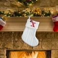 thumbnail image 4 of 7.8 Inches White Mini Christmas Stocking, Red Initial Monogram Embroidered Lettetr Christmas Decor Stocking, Personalized Knit Mini Xmas Stocking for Family Holiday Xmas Tree Decor, 4 of 6