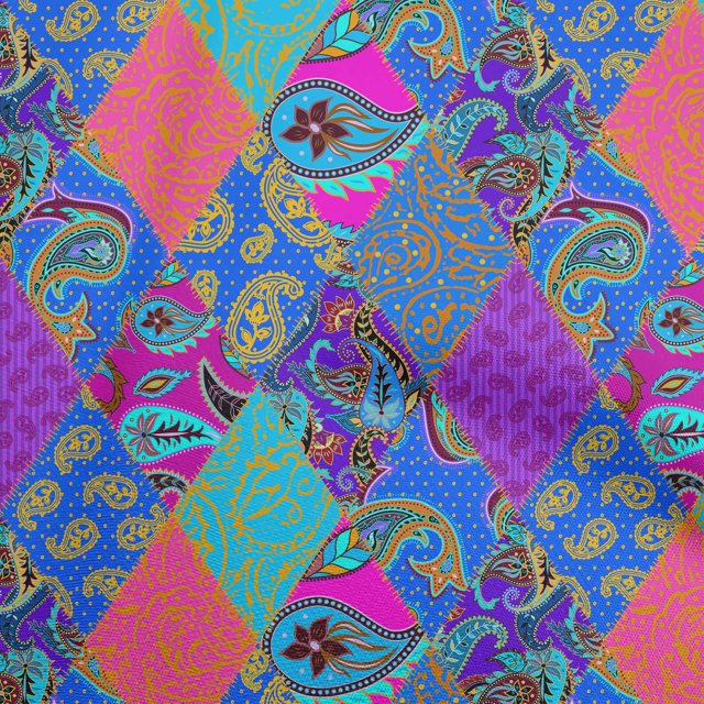 oneOone Cotton Cambric Purple Fabric Asian Paisley Sewing Craft Projects Fabric Prints By Yard 42 Inch Wide