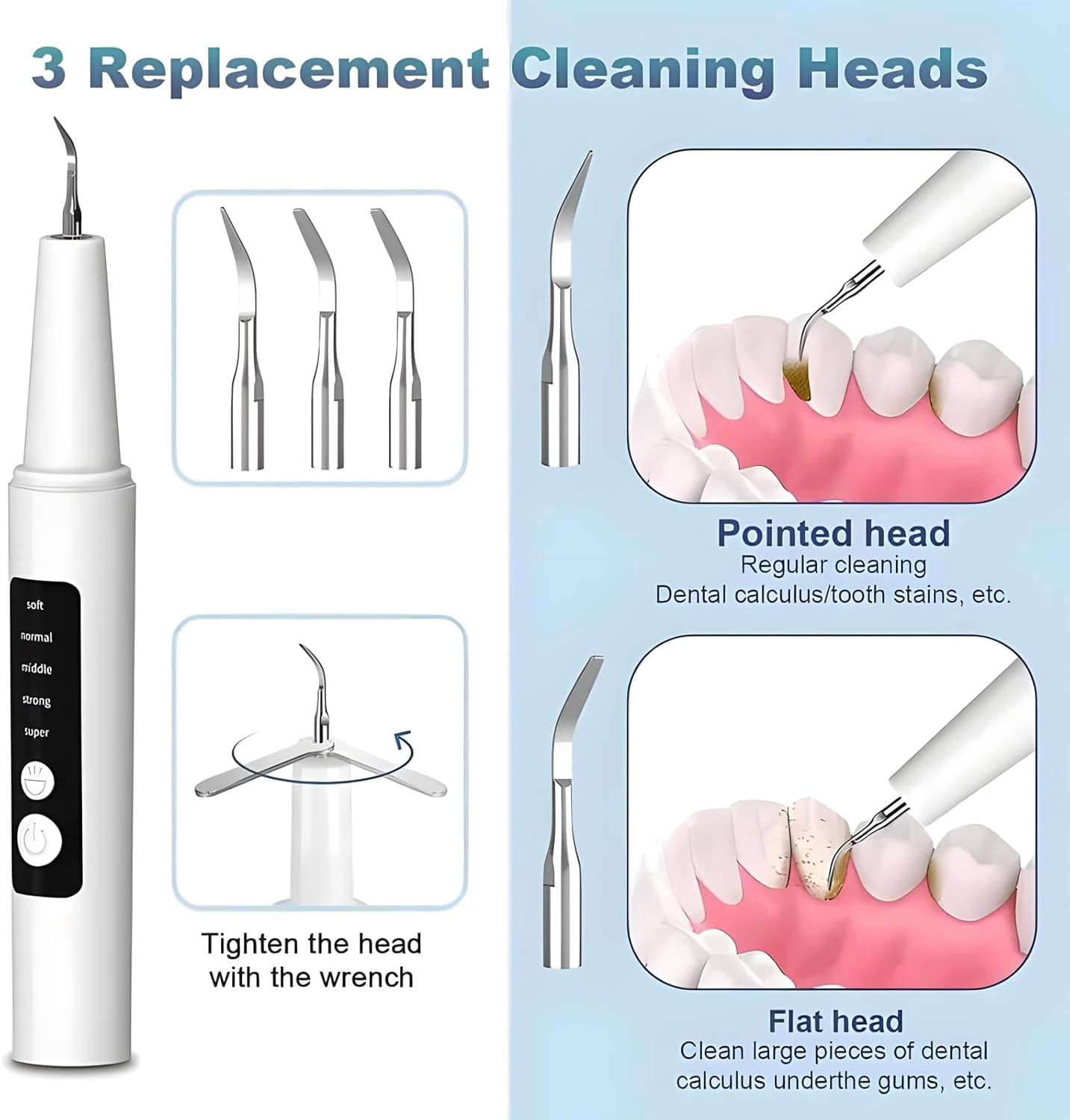Electric Tooth Cleaner, Effectively Removes Plaque, Tartar and Stains Prevents Cavities, Bad Breath and Gum Disease for Home Use