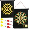 Magnetic Dart Board – Hanging Reversible Dartboard and Bullseye Game with 6 Magnetic Darts – Rolls Up for Convenient Storage by Trademark Games
