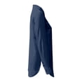 thumbnail image 5 of Oversized Tshirts For Women Slit Side V Neck Long Sleeve Button Down Fashion Blouse, 5 of 6
