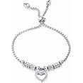 thumbnail image 2 of Stainless Steel Heart Charm Adjustable Size Beaded Strand Style Wedding Statement Holiday Bracelet, 2 of 2