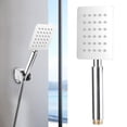 thumbnail image 4 of Solid Brass Handheld Shower Head G1/2in Thread  High Pressure Square Shower Sprayer Hand Shower Wand for Bath Showering System, 4 of 7