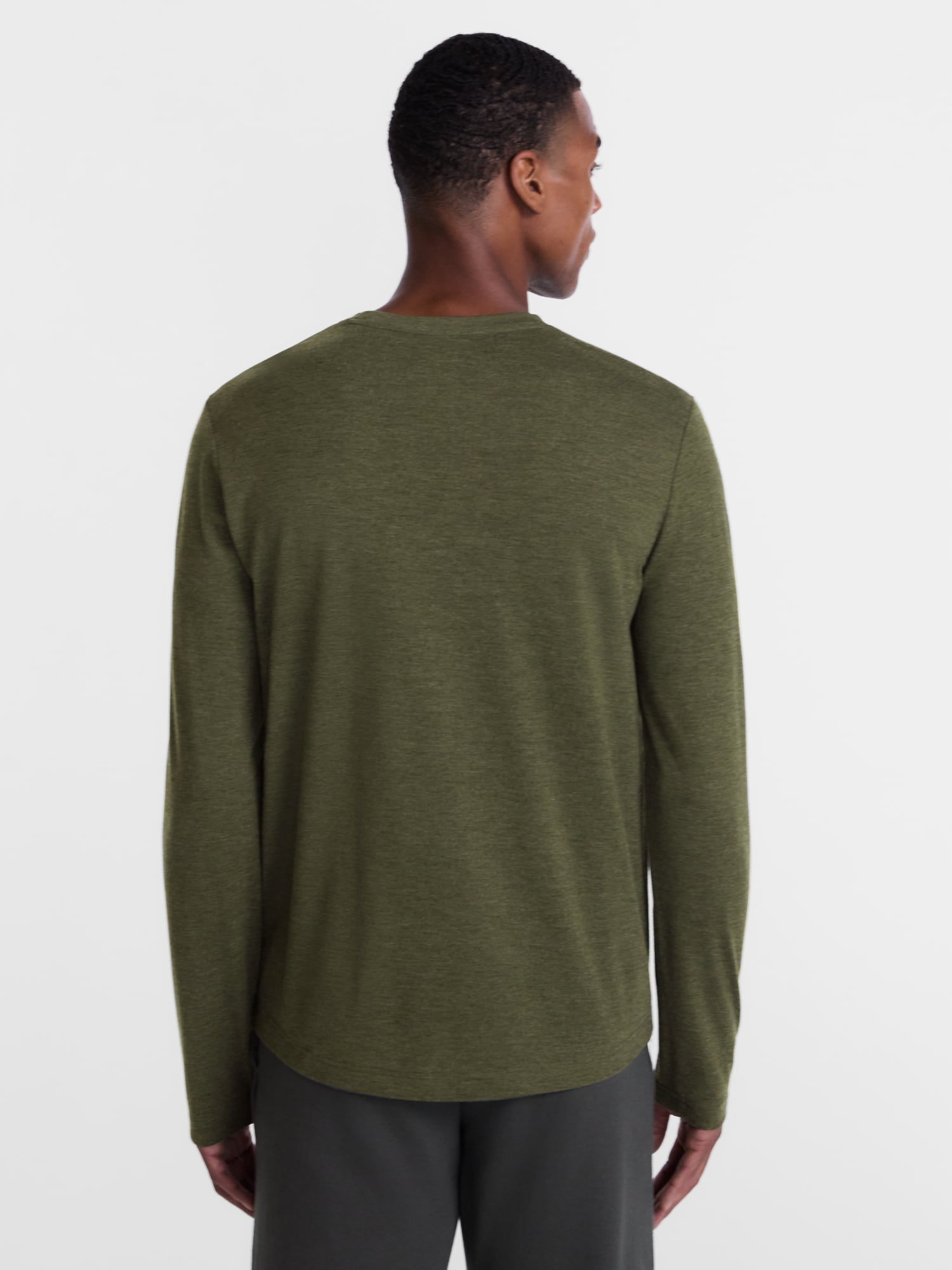 Athletic Works Men's and Big & Tall Men's Tri-Blend Tee with Long Sleeves, Sizes XS-4XLT