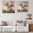 thumbnail image 4 of Designart "Palm Trees love Sunset I" Floral Floater Framed Wall Art Living Room, 4 of 7