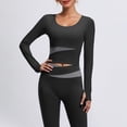 thumbnail image 4 of Pilates Outfits Workout Sets for Women Two-Piece Set Long Sleeve Yoga Seamless Workout Outfit Made From Soft Stretchy and Breathable Fabric for Running Gym Fitness Comfortable, 4 of 5