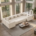 thumbnail image 3 of BEHOST 10-Piece Oversized Modular Sectional Sofa Set, 160" Mega U-Shaped Cloud Couch with Ottomans, Luxury Chenille Fabric Theater Seating, Extra Deep Seat Living Room Furniture, Chenille Beige, 3 of 7