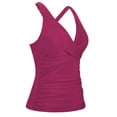 thumbnail image 5 of Firpearl Plus Size Underwire Tankini Top for Women Sexy Slimming Bathing Suits Push Up Swimsuit Tops for Big Busted Amaranth 18, 5 of 7
