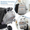 thumbnail image 3 of Mochila para pañales JSTPRO grande con cambiador gris, 3 of 7