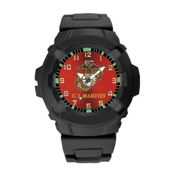 Rothco by Aqua Force Men's 47mm Quartz Wristwatch, Black with Red Face