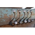 thumbnail image 3 of Set of 4 Antique Bronze Hooks – Black Rose Ceramic Knob Heads, 3 of 3