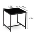 thumbnail image 5 of Hassch Black Glass Side Table with Metal Legs, Multi-Functional End Table for Living Room, Bedroom, Office, or Outdoor Use, Easy to Clean, 17.71"L x 17.71"W x 17.71"H, 5 of 6