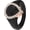 Black and Silver, variant on Pear Silicone Ring with Metal Frame & CZ Stones