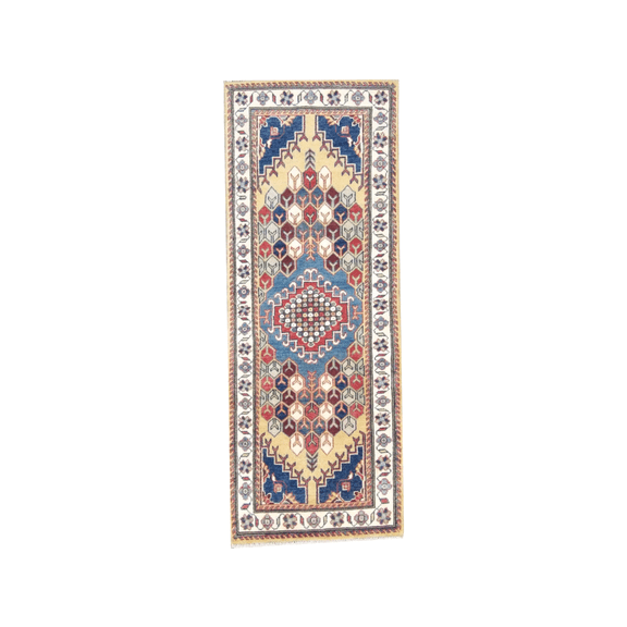 Wahi Rugs Hand Knotted Tribal Kazak Size: 2'6" x 6'0" - w219