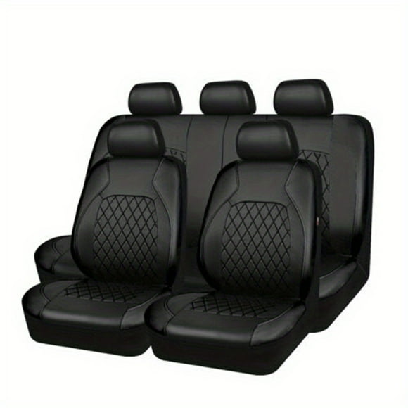 Universal Car Seat Cover Set PU Leather Vehicle Cushion Full Surrounded Protector