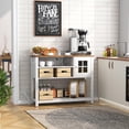 thumbnail image 3 of Gabinete de Almacenamiento con Tomacorriente para Buffet Mueble Aparador Multiusos para Sala,Cocina y Porche (Blanco) FurnitureR Moderno, 3 of 7