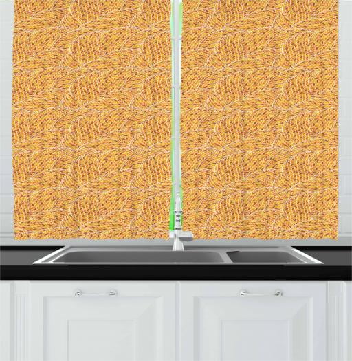 Earth Tones Curtains 2 Panels Set Autumn Season Colors Digital