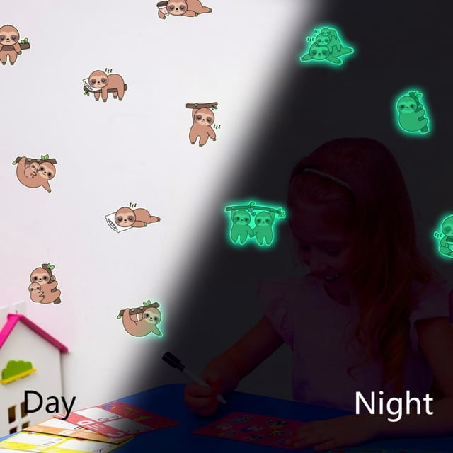 Danhjin Animal Stickers Animals Luminous Stickers Decorative Stickers Removable Glue Small Stickers Stickers