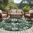 thumbnail image 4 of Green Palm Leaves Round Area Rug 7 FT, Non Slip Living Room Area Carpet, Summer Tropical Leaf Vintage Washable Soft Circular Rug Non-Shedding Floor Carpet for Bedside Office Play Room Classroom, 4 of 9