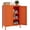 Orange, variant on Metal Floor Storage Cabinet, Small Freestanding Sideboard Storage with 2 Adjustable Shelves for Bathroom Entryway Living Room Dining Room Coffee bar,11.8"D x 23.6"W x 31.5"H,3-Tier,Orange