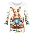 thumbnail image 5 of Fartey Women's Happy Easter Shirts Dressy Casual 3/4 Sleeve Tunic Tops Fashion Cute Bunny Eggs Graphic Tees Plus Size Summer Crewneck T Shirts Easter Day Gifts Multicolor S-5XL, 5 of 5