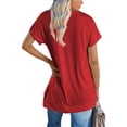 thumbnail image 4 of Langwyqu Summer Short Sleeved Women Crewneck Casual Basic T-Shirt, 4 of 5