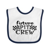 Inktastic Future Pit Crew Racing Flags Boys or Girls Baby Bib
