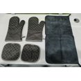 thumbnail image 3 of HEANUJJ 2Pcs Oven Mitt Set with Pot Holder Cotton Heat Resistant Grey Kitchen Accessories for Safe Cooking, 3 of 7