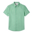 thumbnail image 4 of Guluxicc Men's Striped Beach Shirts Button Down Collared Short Sleeve Tops for Summer Vacation Casual Outfits, 4 of 4