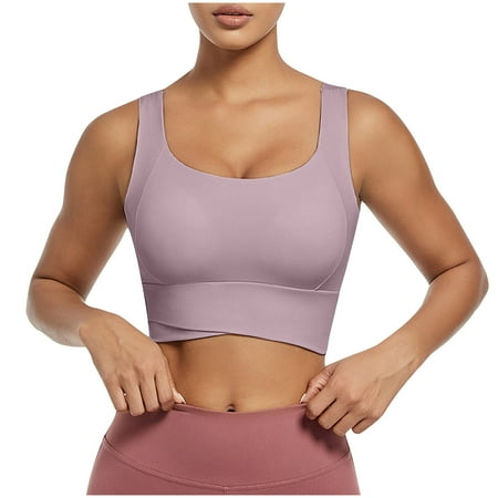 Summer Clearance APEXFWDT Workout Tops for Women Seamless Padded Medium Support Sports Bras Tank Top for Running Yoga Fitness Mini Camisole Bra