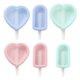 thumbnail image 1 of 6 moldes para paletas de helado para niños, reutilizables, con forma de corazón y semielipse, para hacer helados (verde, azul y rosa), 1 of 7