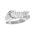 thumbnail image 2 of .925 Sterling Silver Personalized Name Ring - Heart and Leaf Design Below Name - Size 7 - Made in USA, 2 of 4