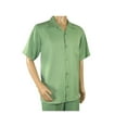 thumbnail image 4 of Men MONTIQUE 2pc Walking Leisure Suit Matching Set Short Sleeves 696 Apple Green, 4 of 8
