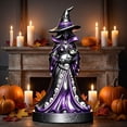 thumbnail image 5 of Halloween Witch Statue, Small Size Black Purple Cat Holding, 1 Pack Resin Figurine Decor, Spooky Halloween Decoration for Indoor Home Mantel Tabletop Haunted House Party Display, 5 of 6