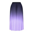 thumbnail image 3 of Ndbuld on Clearance Womens Skirt Boho Elastic High Waist Ankle High Waisted A-Line Long Maxi Skirt Ladies' Gradient Pleated Skirt With High Waist And Slim A-line Skirt,Purple, 3 of 5
