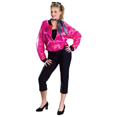 WOMENS SASSY ROCK ROLL ADULT PINK COSTUME THEME HALLOWEEN 50s FANCY PARTY