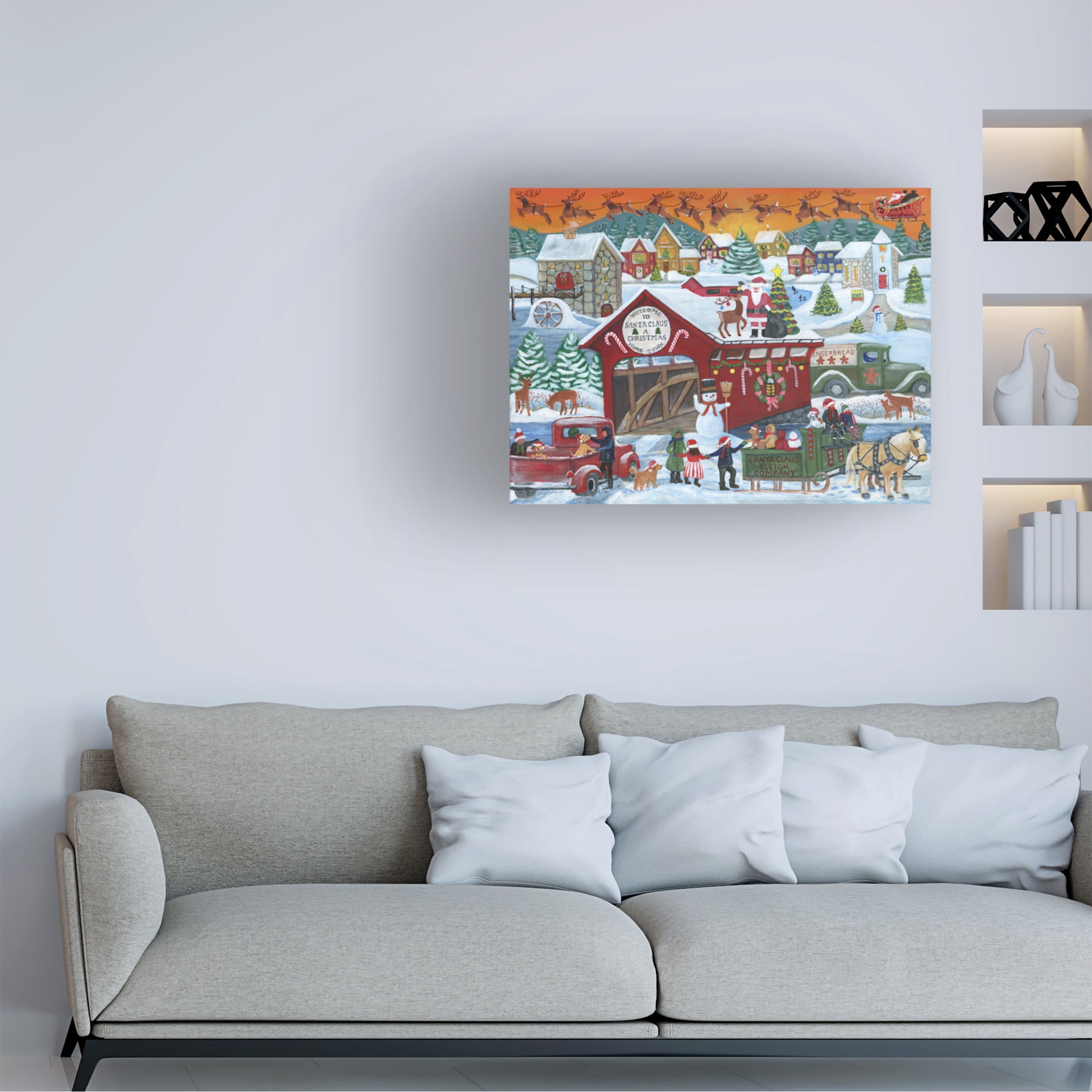 Cheryl Bartley 'Home Town Santa Claus' Canvas Art