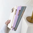 thumbnail image 5 of Case for iPhone 13 Case Cute Plating Gold Case for Women Girls Soft TPU Shockproof Raised Full Camera Protection Electroplate Bumper Cover for iPhone 13-White, 5 of 14
