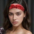 thumbnail image 2 of Unique Bargains 1 Pc Elastic Band Sequins Headbands for Women Red, 2 of 6