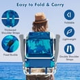 thumbnail image 5 of Gymax 2 PCS Beach Chair 5-Position Outdoor Reclining Chairs w/ Head Pillow & Storage Bag Blue, 5 of 6