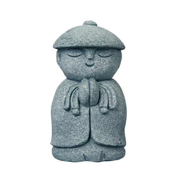 Estatua de monje pequeño, escultura de Buda, regalo budista, estatuilla artesanal de piedra arenisca, decoración de mesa para estudio, escritorio de c Estilo G