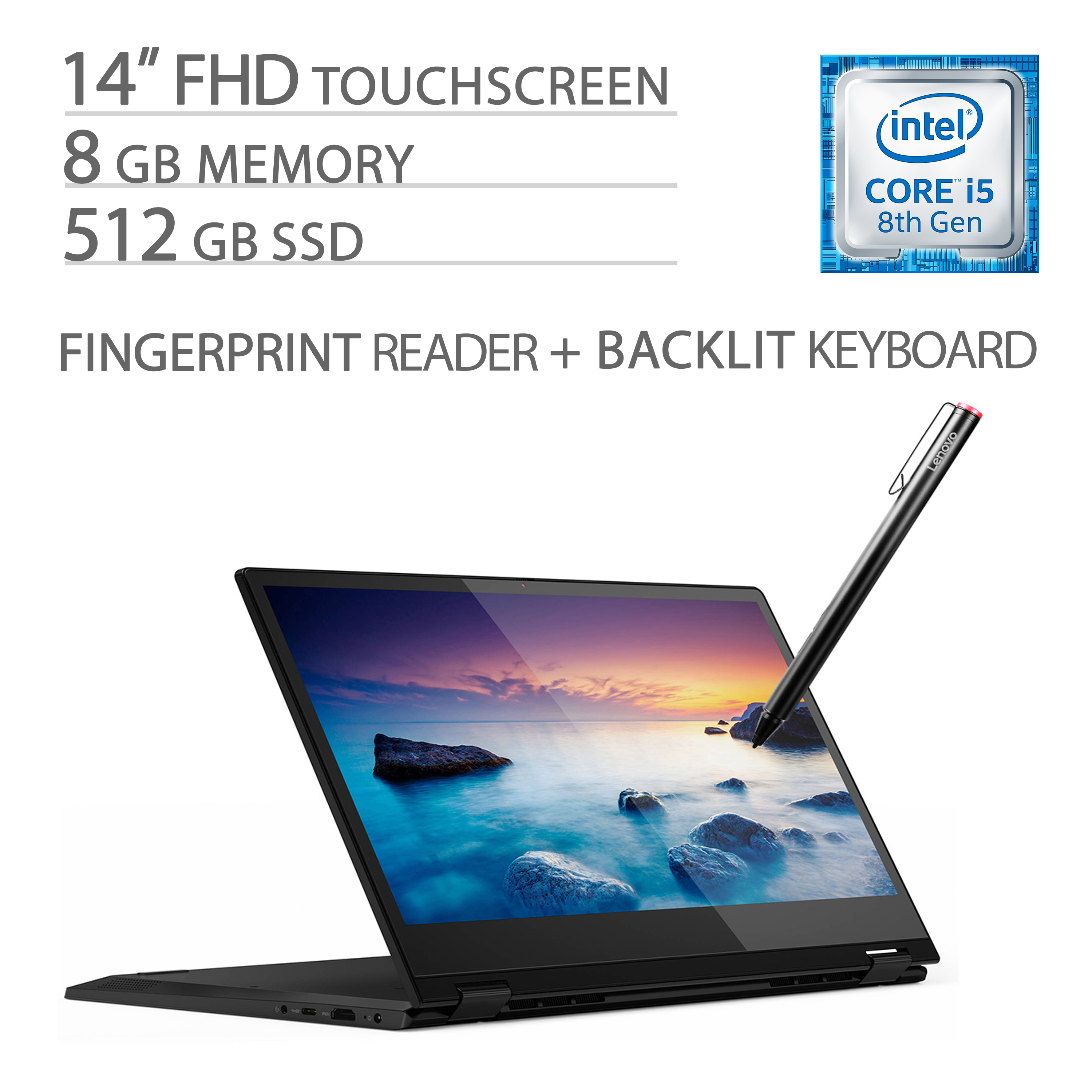 Lenovo Flex 14" FHD 2in1 Touchscreen PC Laptop w/ Active Pen, Intel Core i58265U, 8GB DDR4