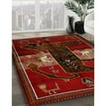 thumbnail image 3 of Ahgly Company Machine Washable Indoor Square Traditional Dark Sienna Brown Area Rugs, 3' Square, 3 of 7