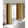 thumbnail image 4 of Farmhouse Yellow Brown Blackout Curtains for Bedroom Living Room Darkening Curtains 63 Inches Long Retro Vintage Wood Window Curtain 2 Panels Set Insulated Window Treatment Grommet Drapes 42"x63", 4 of 9