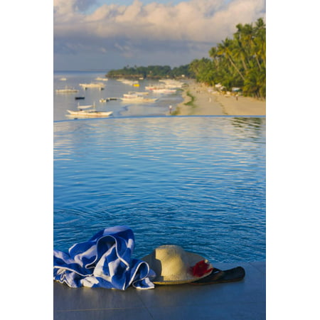 Travel, Towel and Straw Hat on the Beach, Bohol Island, Philippines Print Wall Art By Keren