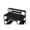 thumbnail image 4 of Hassch Modern Computer Desk with Storage Drawer, Hutch, Storage Shelf, Metal Frame for Home Office, Black, 4 of 5