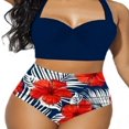 thumbnail image 1 of Women Push Up Bikini Set Flower Print High Waist Swimming Suits, 1 of 6