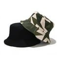thumbnail image 4 of CoCopeanut Dua Sisi Memakai Cap Visor Topi Ember Pria dan Wanita Kapas Flat Berjemur Topi Bolak Balik Matahari Tie Dye Fisherman topi Wanita Panama, 4 of 6