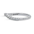 thumbnail image 3 of BERRICLE Sterling Silver Woven Wedding Rings Round Cut Cubic Zirconia CZ Wishbone Curved Half Eternity Ring for Women, Rhodium Plated Size 6, 3 of 9