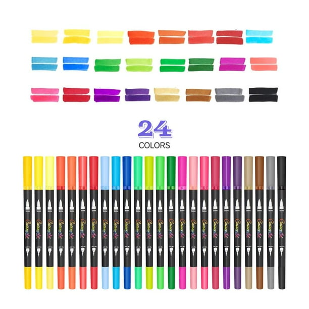 Juego de rotuladores de pincel de doble punta para adultos, libros para colorear, bocetos, planificador, útiles escolares, regalos para niños, 12-160 colores
